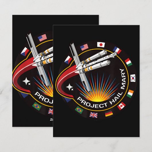 Ruimtemissie Patch Feestdagenkaart (Voorkant / Achterkant)