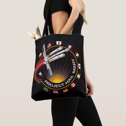 Ruimtemissie Patch Tote Bag (Dichtbij)
