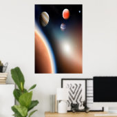 Ruimten en planeten | AI Art Poster (Thuiskantoor)