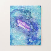 Ruimtenevel constellatie blauw & paarse hard legpuzzel (Verticaal)