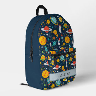 Ruimteobject en raketten Kinder terug naar school Bedrukte Rugzak