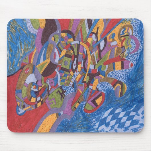 Ruimteoctopus, abstract muismat (Voorkant)