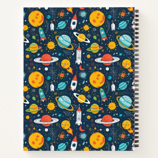 Ruimteonderzoek en planeten terug naar school notitieboek (Achterkant)