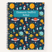 Ruimteonderzoek en planeten terug naar school notitieboek (Voorkant)