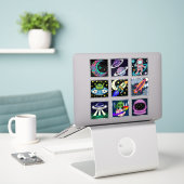 Ruimteonderzoekers Kinderstickervel Sticker (Laptop op bureau)