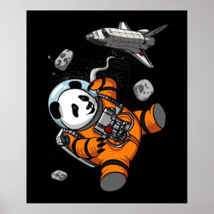 Ruimtepanda Beer Astronaut Galaxy Cosmic Animal Poster