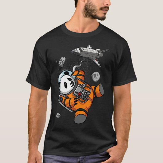 Ruimtepanda Beer Astronaut Galaxy Cosmic Animal T-shirt (Voorkant)