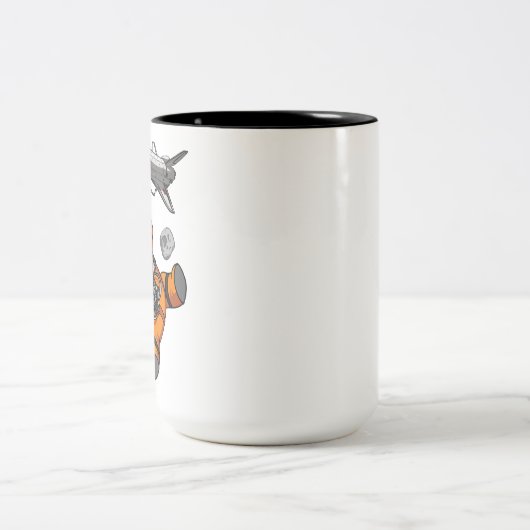 Ruimtepanda Beer Astronaut Galaxy Cosmic Animal Tweekleurige Koffiemok (Center)