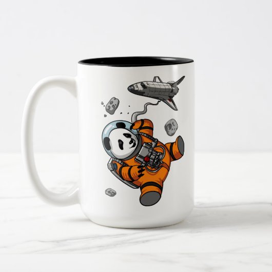 Ruimtepanda Beer Astronaut Galaxy Cosmic Animal Tweekleurige Koffiemok (Links)