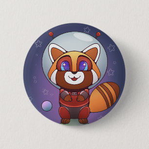 Ruimtepanda Chippy! Ronde Button 5,7 Cm