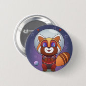 Ruimtepanda Chippy! Ronde Button 5,7 Cm (Voorkant /achterkant)
