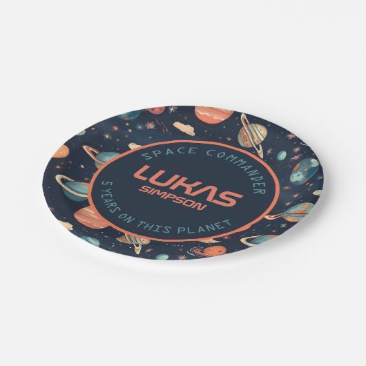  ruimtepapier bord - jouw tekst toevoegen! (Gekanteld)