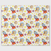 Ruimtepapier Cute Corgi Wrapping Paper Cadeaupapier (Vlak)