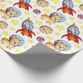 Ruimtepapier Cute Corgi Wrapping Paper Cadeaupapier (Hoek)