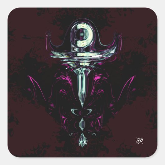 Ruimteparaat v1 vierkante sticker (Voorkant)