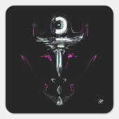 Ruimteparaat v2 vierkante sticker (Voorkant)