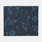 Ruimtepatroon Fleece Deken (Voorkant (Horizontaal))
