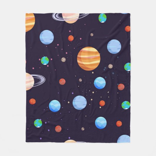 Ruimtepatroon Fleece Deken (Voorkant)
