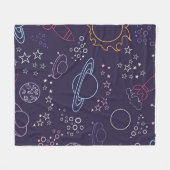 Ruimtepatroon Fleece Deken (Voorkant (Horizontaal))