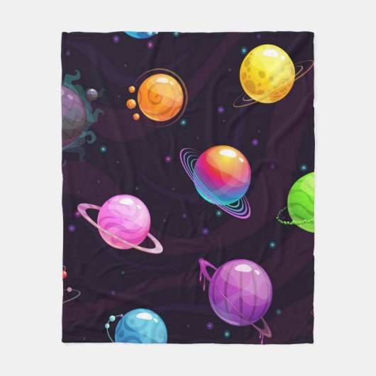 Ruimtepatroon Fleece Deken (Voorkant)