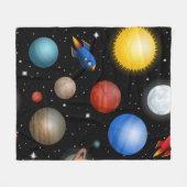 Ruimtepatroon Fleece Deken (Voorkant (Horizontaal))