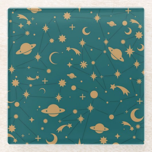 Ruimtepatroon Glazen Onderzetter (Voorkant)
