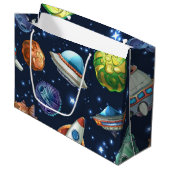 Ruimtepatroon Groot Cadeauzakje (Voorkant Gekanteld)