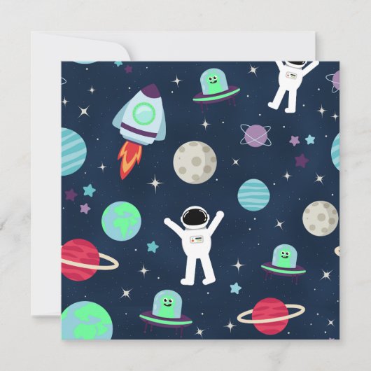 Ruimtepatroon illustratie bedankkaart (Voorkant)