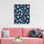 Ruimtepatroon illustratie canvas afdruk (Insitu (Woonkamer))