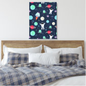 Ruimtepatroon illustratie canvas afdruk (Insitu (Slaapkamer))