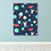 Ruimtepatroon illustratie canvas afdruk (Insitu (Houten vloer))