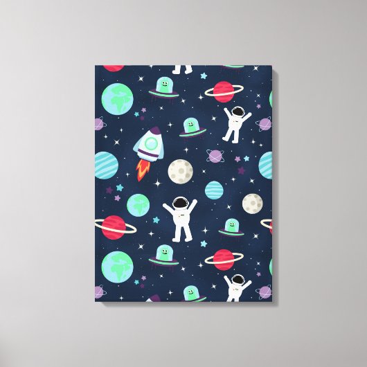 Ruimtepatroon illustratie canvas afdruk (Voorkant)