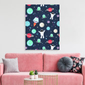 Ruimtepatroon illustratie canvas afdruk (Insitu (Woonkamer))