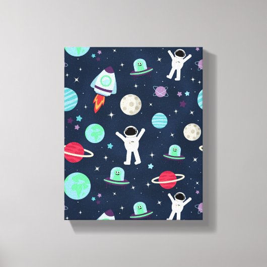Ruimtepatroon illustratie canvas afdruk (Voorkant)