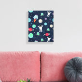 Ruimtepatroon illustratie canvas afdruk (Insitu (Woonkamer))