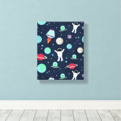 Ruimtepatroon illustratie canvas afdruk (Insitu (Houten vloer))