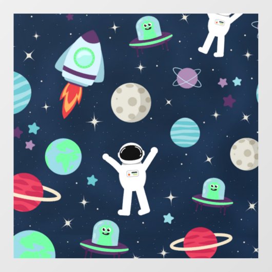 Ruimtepatroon illustratie raamsticker (Vel)