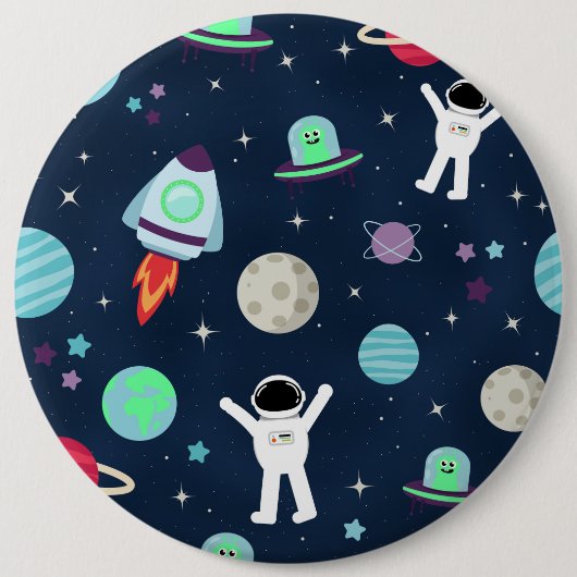 Ruimtepatroon illustratie ronde button 6,0 cm (Voorkant)