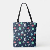 Ruimtepatroon illustratie tote bag (Achterkant)