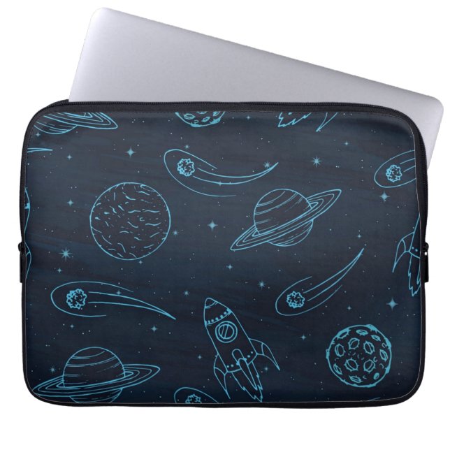 Ruimtepatroon Laptop Sleeve (Voorkant)