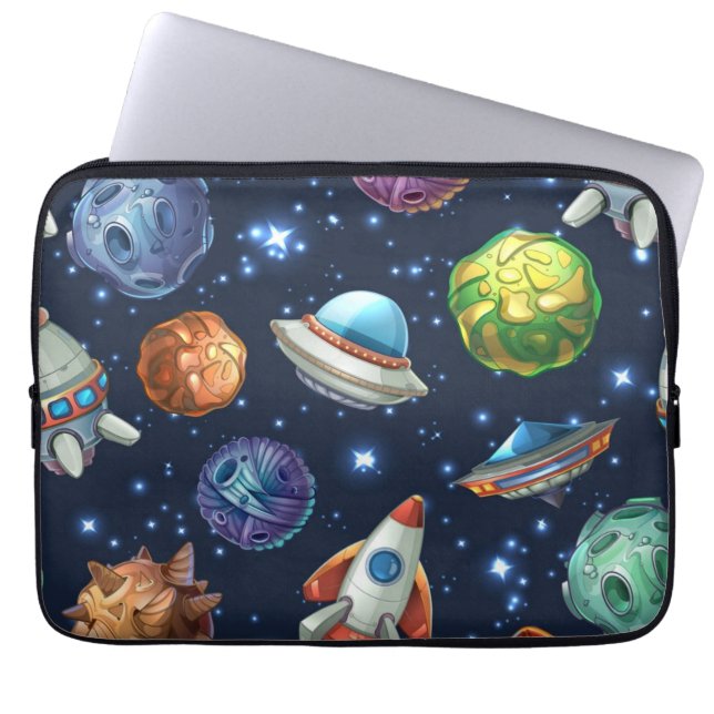 Ruimtepatroon Laptop Sleeve (Voorkant)