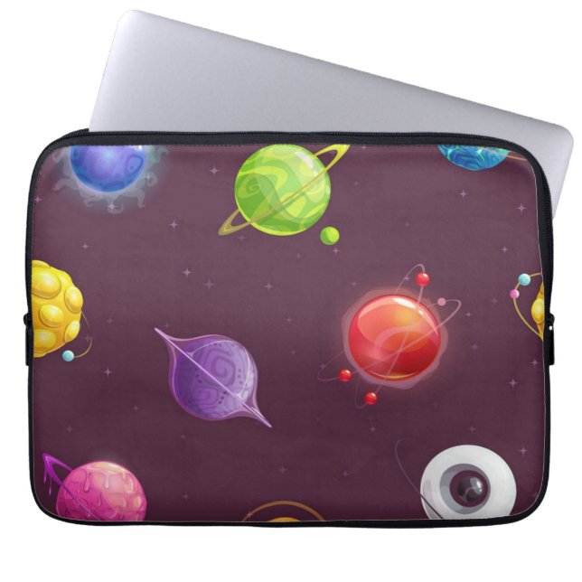 Ruimtepatroon Laptop Sleeve (Voorkant)