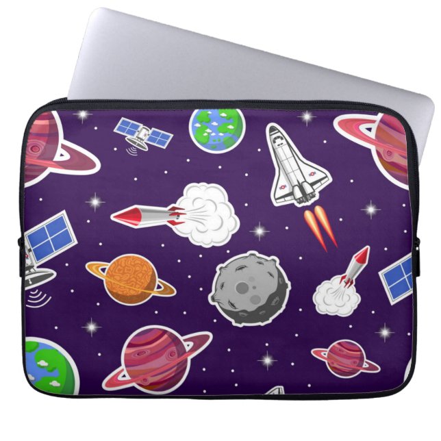 Ruimtepatroon Laptop Sleeve (Voorkant)