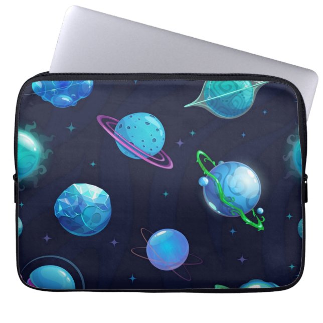 Ruimtepatroon Laptop Sleeve (Voorkant)