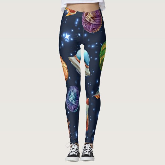 Ruimtepatroon Leggings (Voorkant)