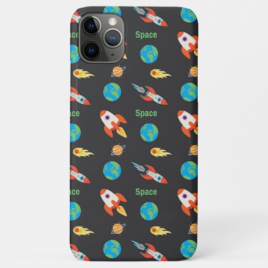 Ruimtepatroon op zwart Case-Mate iPhone case (Achterkant)