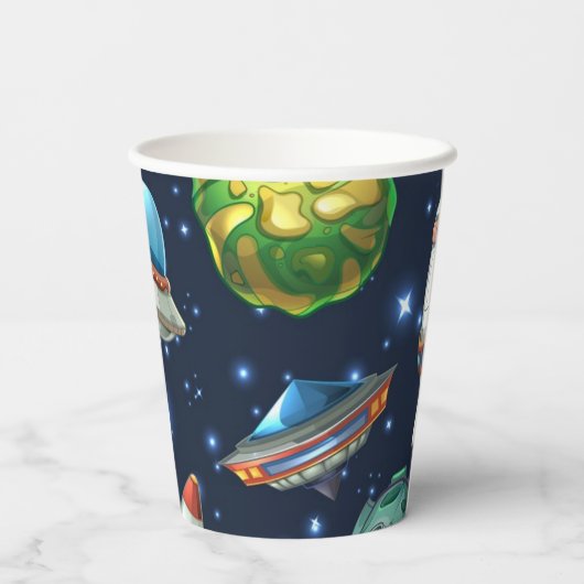 Ruimtepatroon Papieren Bekers (Achterkant)