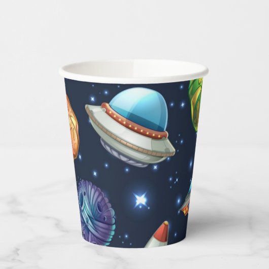 Ruimtepatroon Papieren Bekers (Links)