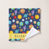 Ruimtepatroon, Planeten, Sterren, Kosmos, Jouw naa Bad Handdoek (Wasdoekje)