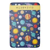 Ruimtepatroon, Planeten, Sterren, Kosmos, Jouw naa Badmat (Voorkant Verticaal)